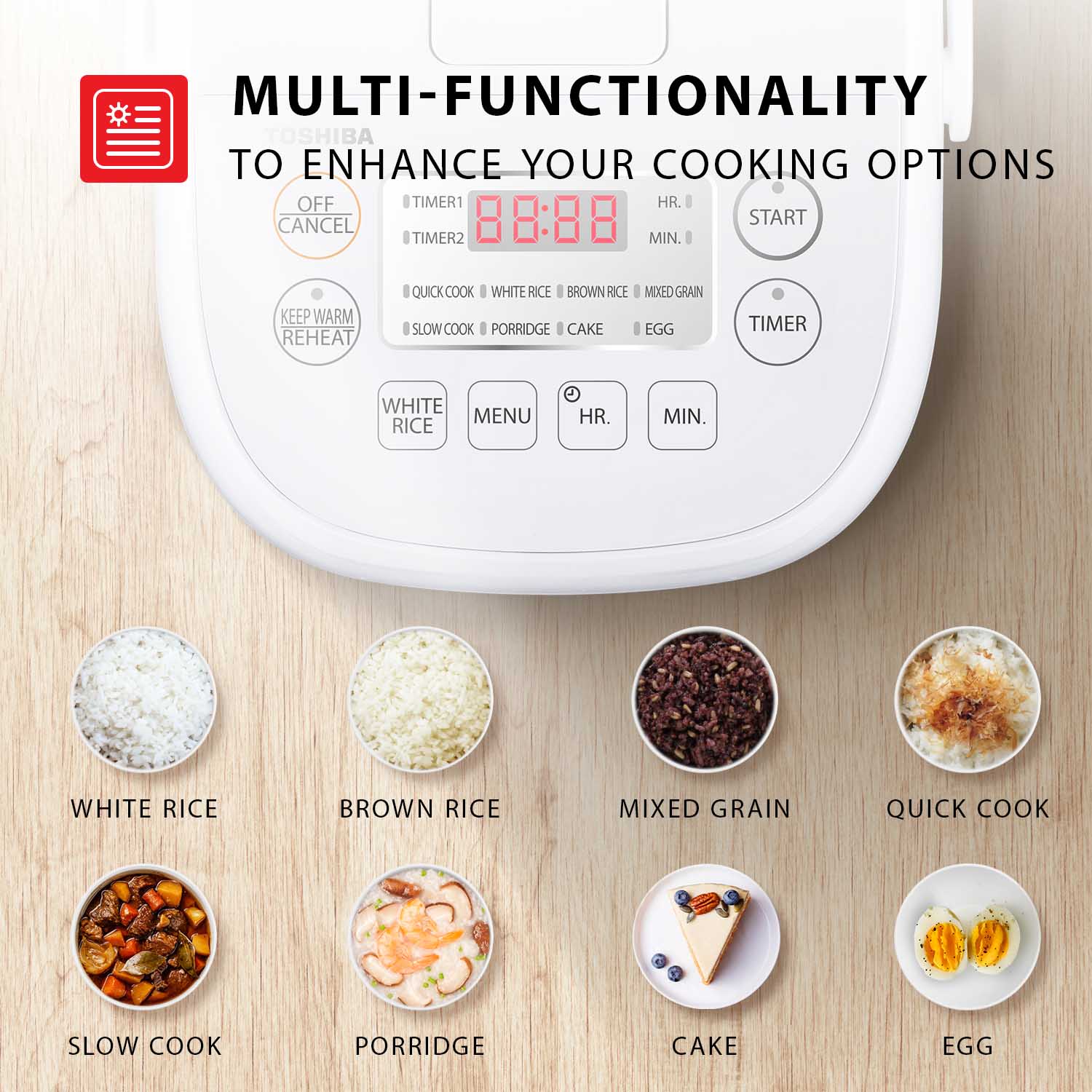  Toshiba Rice Cooker Small 3 Cup Uncooked – LCD Display with 8  Cooking Functions, Fuzzy Logic Technology, 24-Hr Delay Timer and Auto Keep  Warm, Non-Stick Inner Pot, White: Home & Kitchen